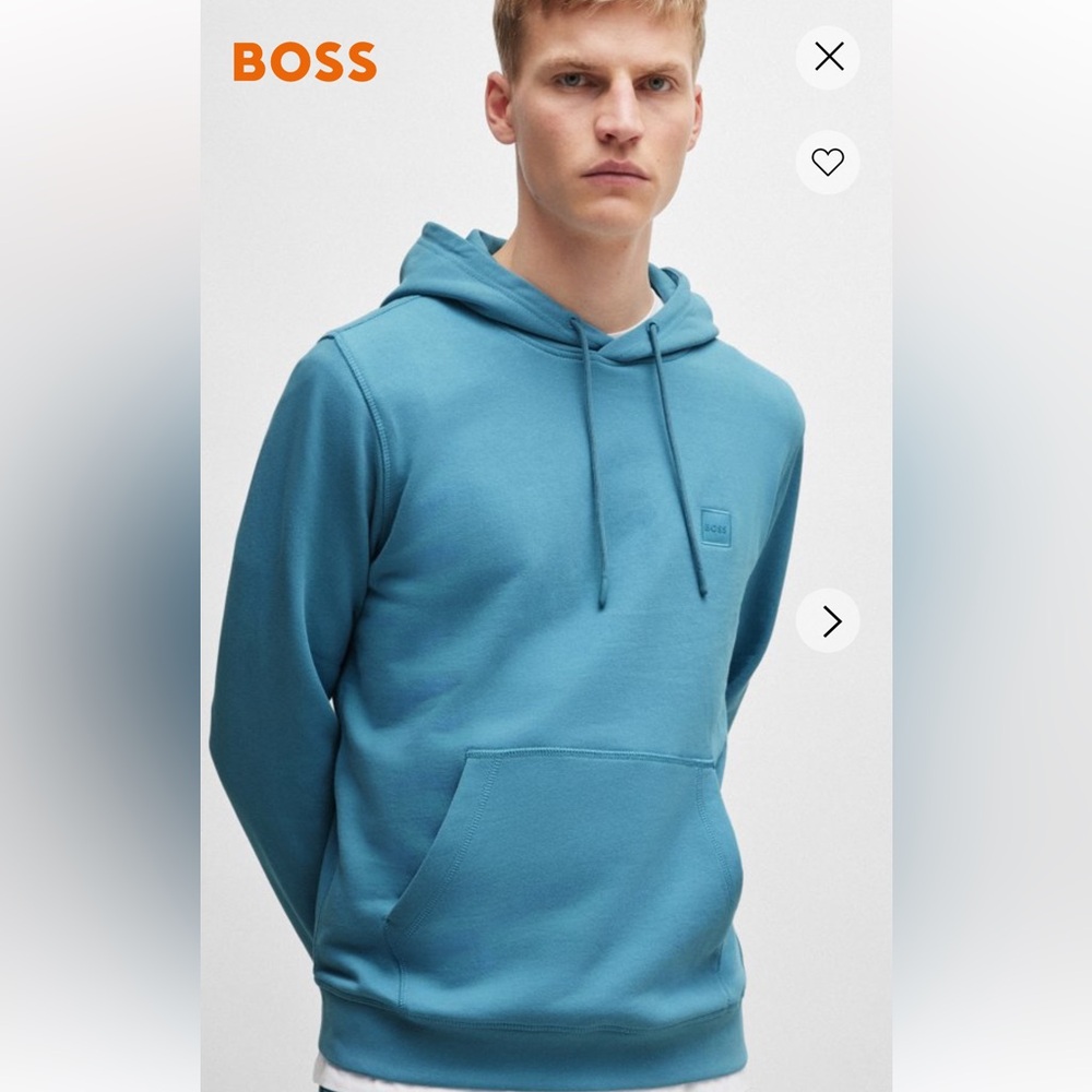 Hugo Boss Teal Hoodie for Men